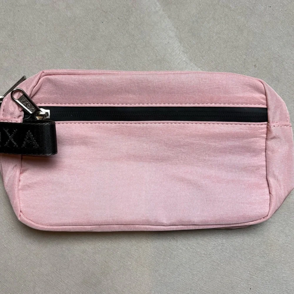 Toiletry Bag - Pink with Black Zipper